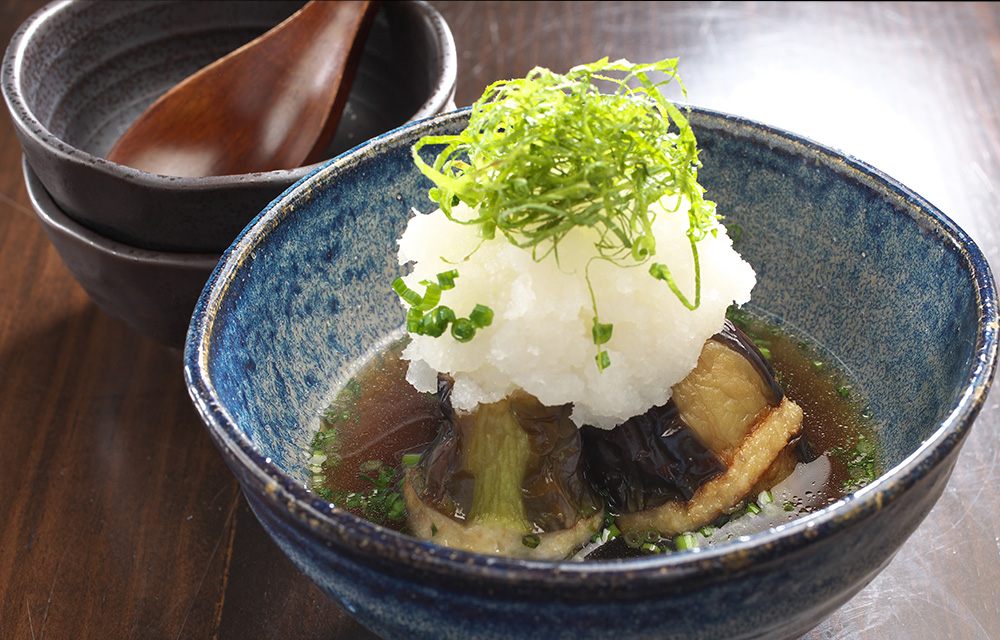 茄子と海老すり身の煮おろし